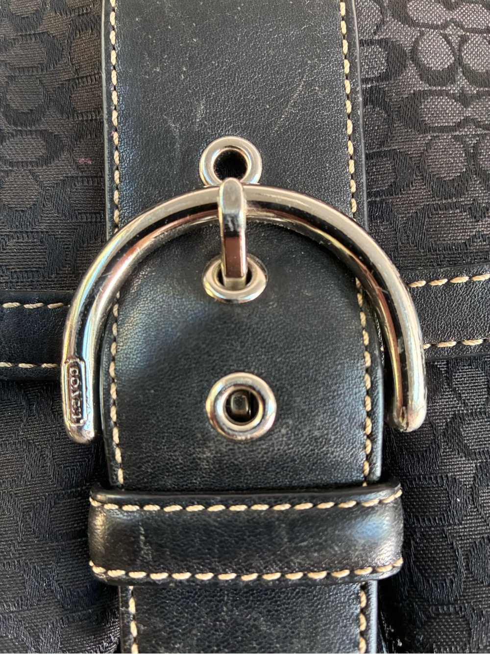 vintage Y2K black signature jacquard Coach Soho Flap Bag (Style 1463) - Picture 3 of 10